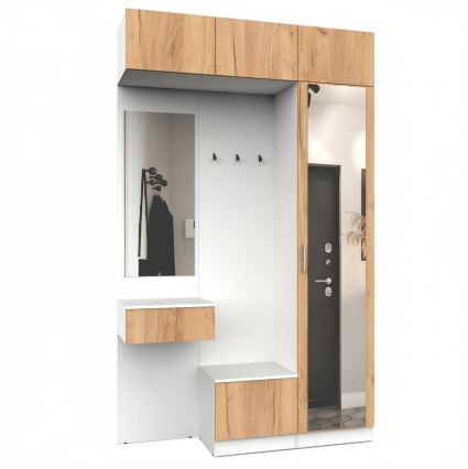 Набор мебели для прихожей "Марсель-206" МР 01-206 В2490 Ш1500 Г420 (ЛДСП Дуб крафт золотой)